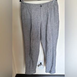 Linen blend grey color pleated trouser lightweight prefect for summer sz 8